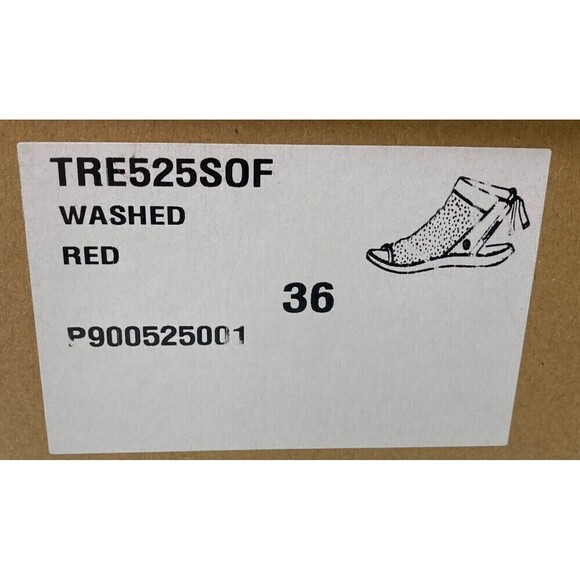 NEW Softinos By FLY London Women's Size 5 Leather Tie-Back Sandals Red 36 EU NIB - Picture 11 of 12